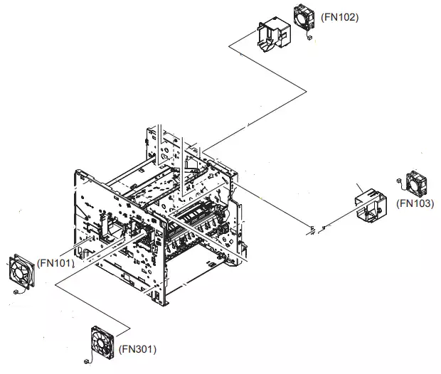 HP Laserjet P4014 fan location | HP Laserjet P4015 fan location | HP Laserjet P4515 fan location