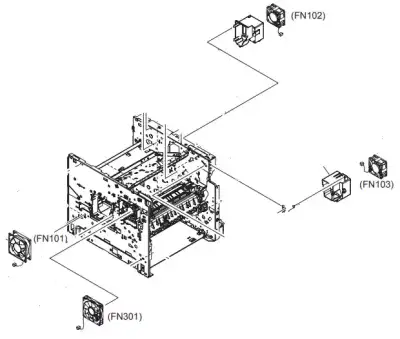 mobile - HP Laserjet P4014 fan location | HP Laserjet P4015 fan location | HP Laserjet P4515 fan location