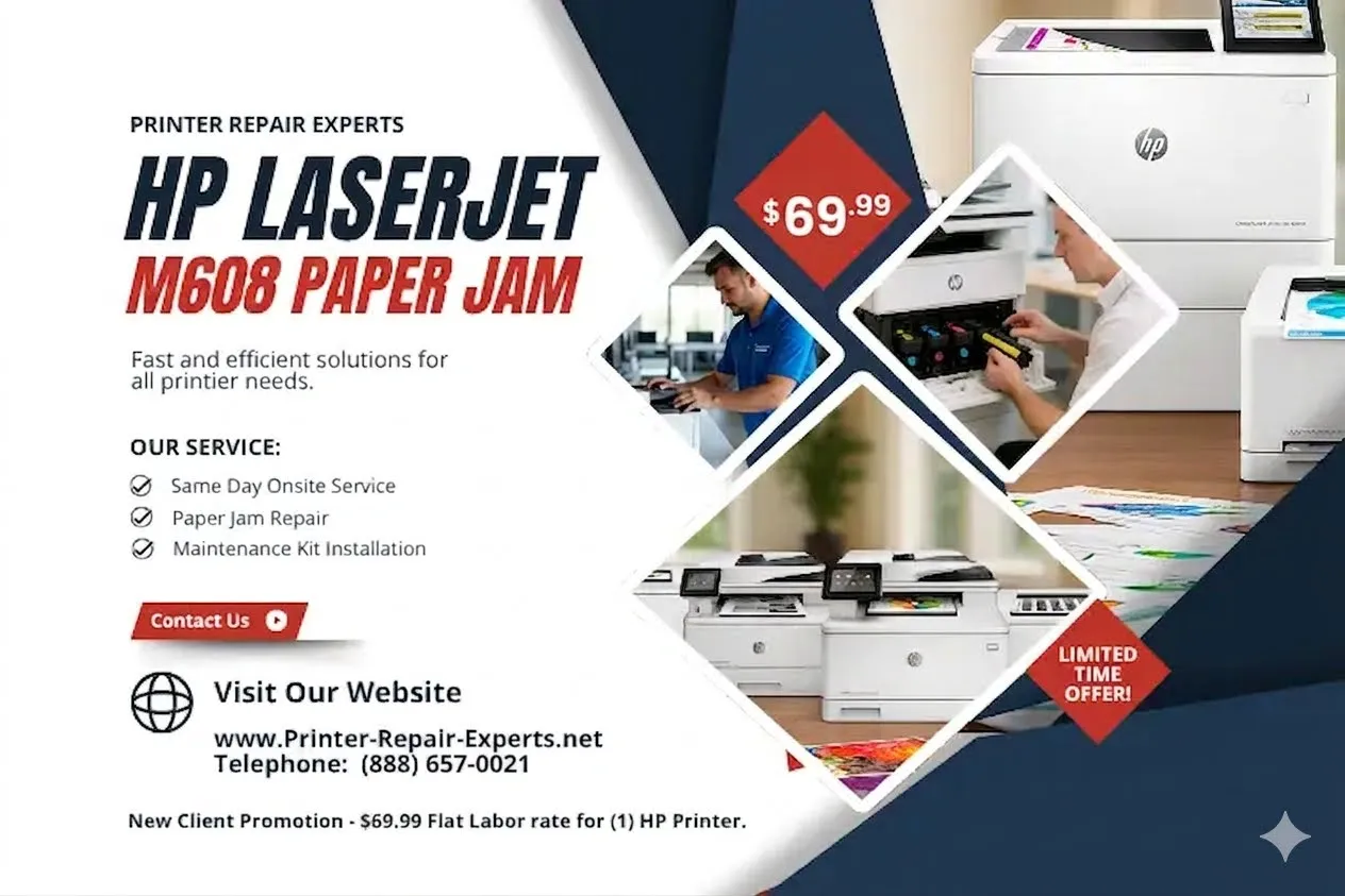 HP Laserjet M608 paper jam - HP Laserjet m607 paper jam | HP Laserjet M609 paper jam