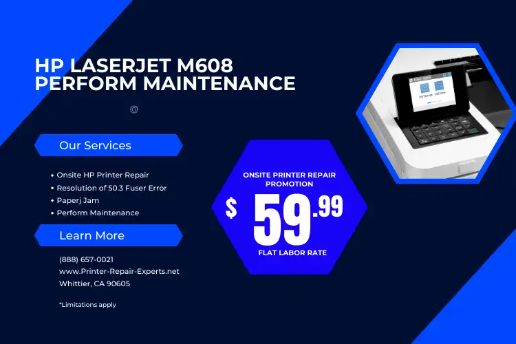HP Laserjet M608 Perform maintenance