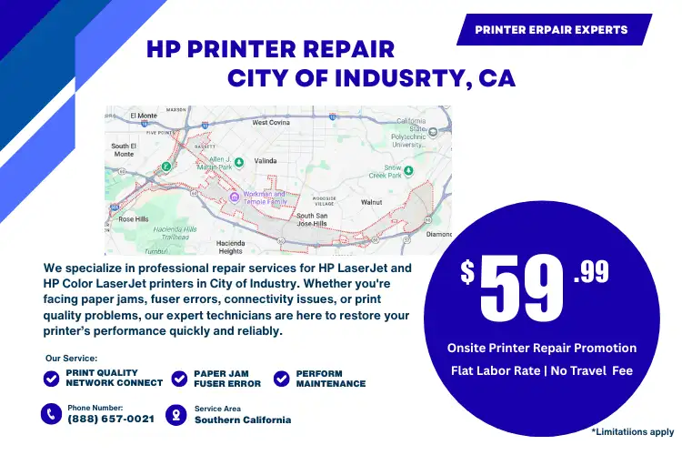 HP Printer Repair City of Industry | Onsite Printer Repair City of Industry, CA