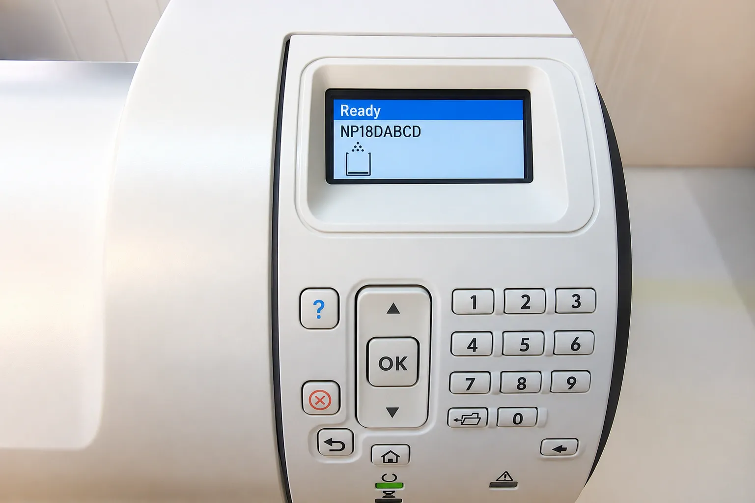 Control panel of an HP LaserJet Enterprise 600 printer displaying a 13.XX paper jam error message
