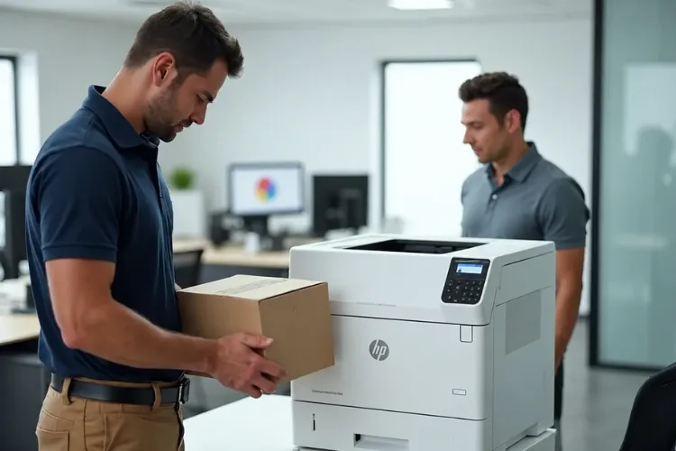 Maintenance kit installation with a new fuser for an HP LaserJet M604 M605 M606 series office printer