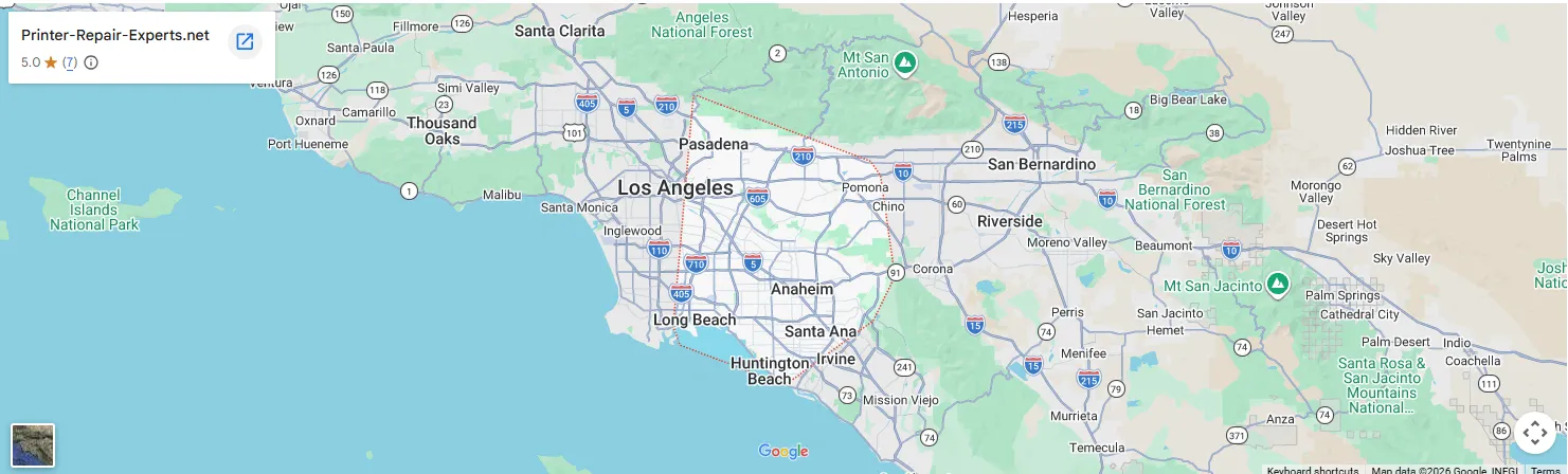 Google - Printer Repair E$xperts Service Map
