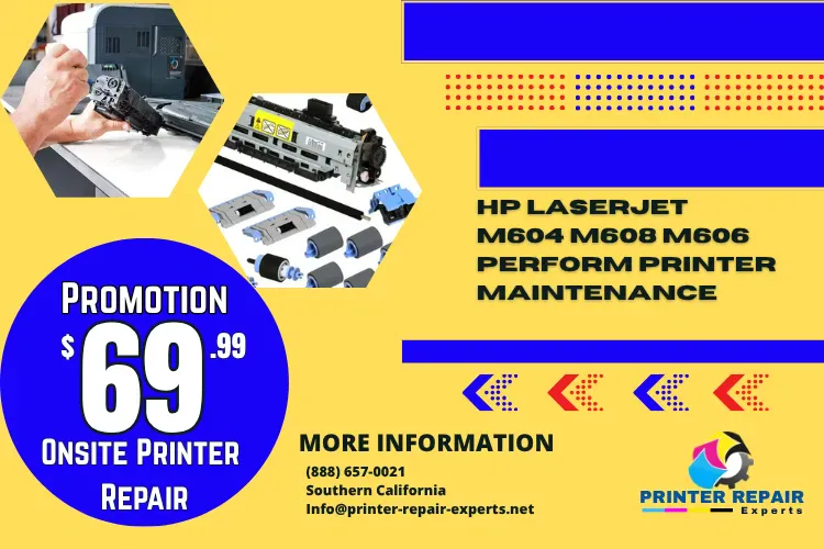 HP Laserjet M604 M605 M606 Perform Printer Maintenance
