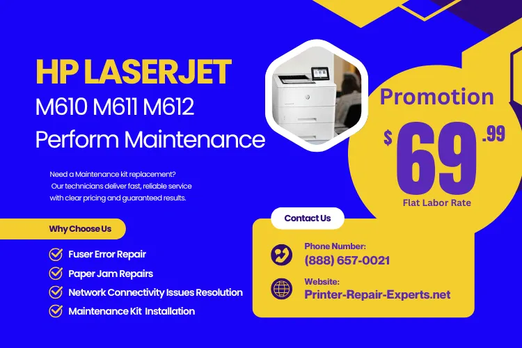 HP LaserJet M610 M611 M612 Perform Maintenance