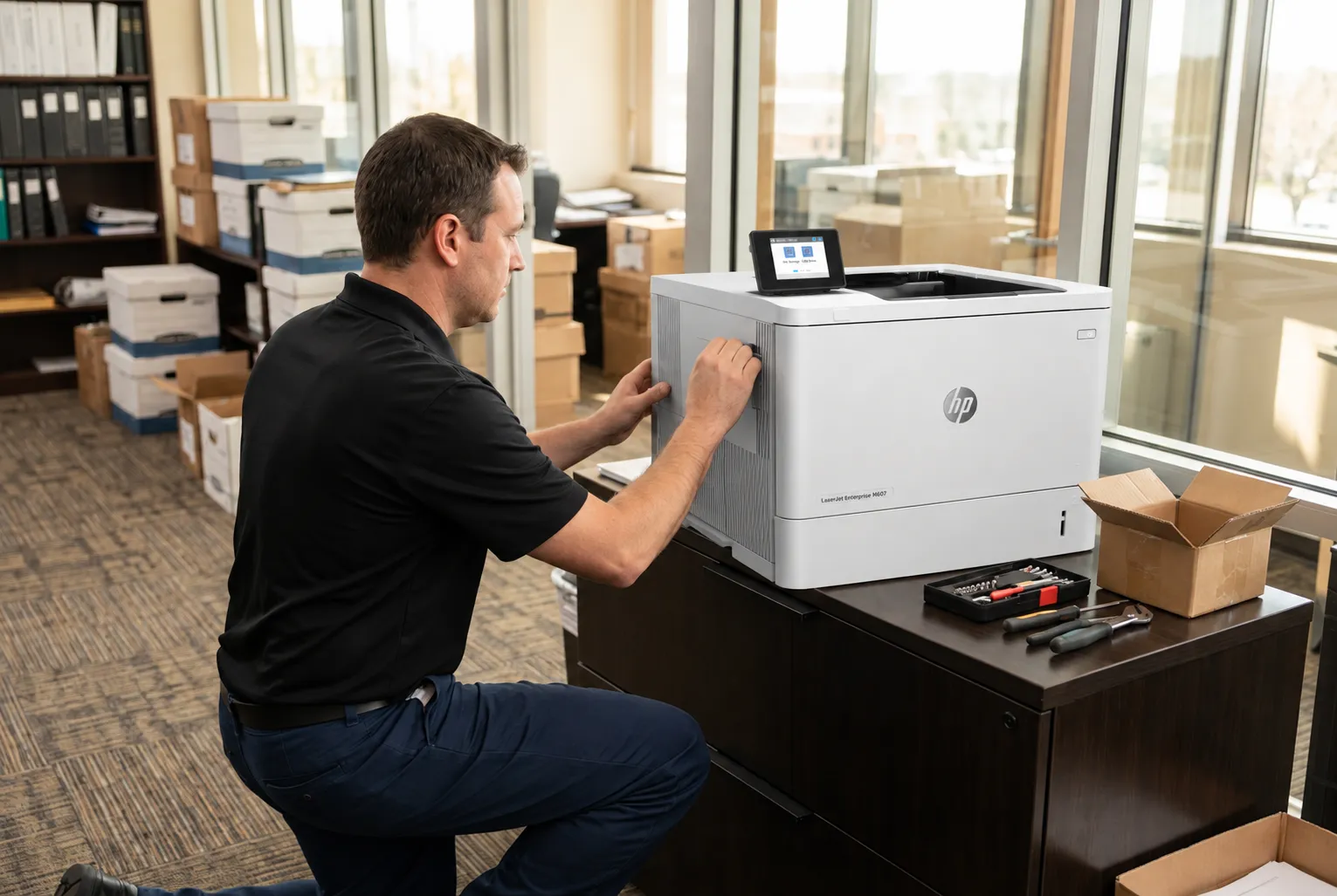 HP LaserJet Enterprise M609 printing normally after a technician completed a fuser warm-up repair